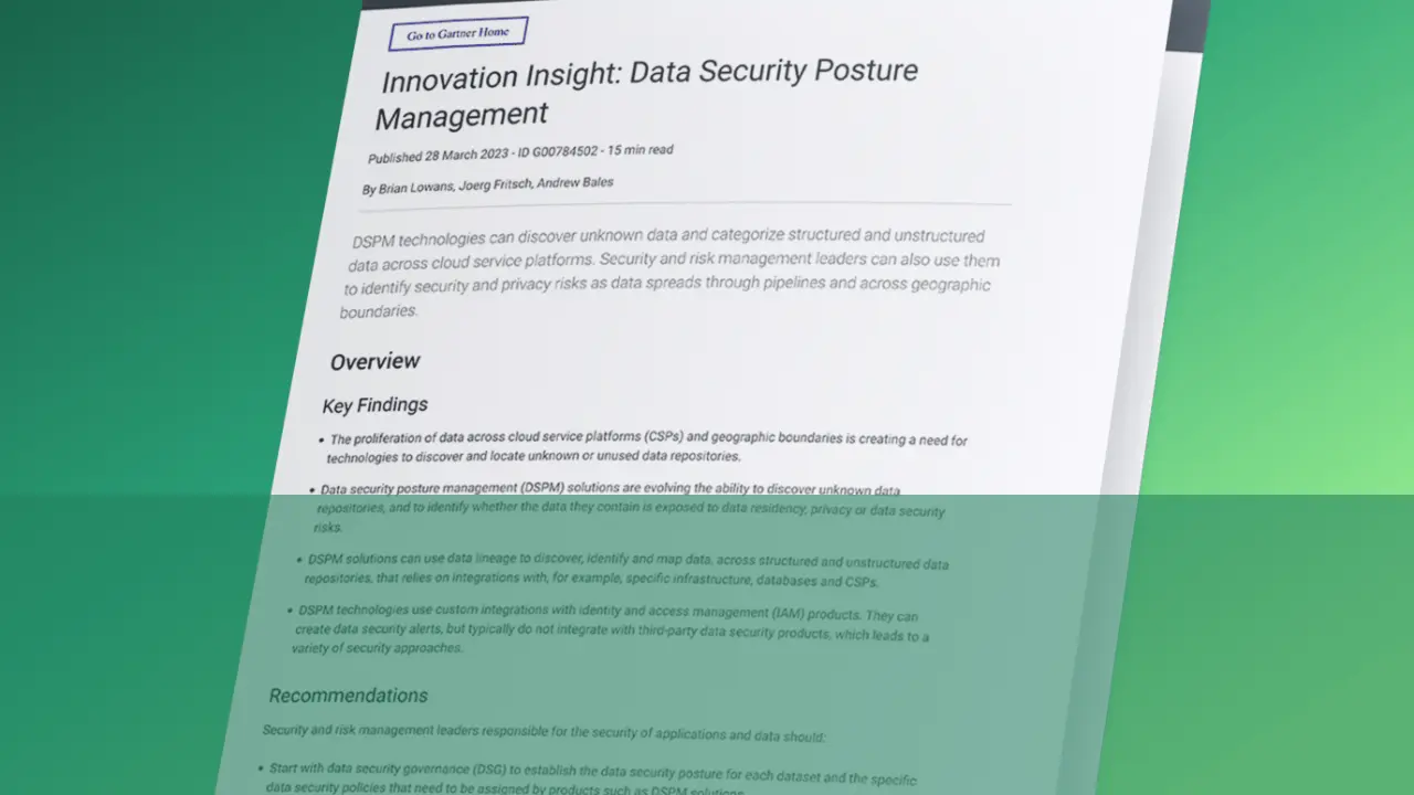 Gartner's Emphasis on Data Security Posture Management (DSPM)